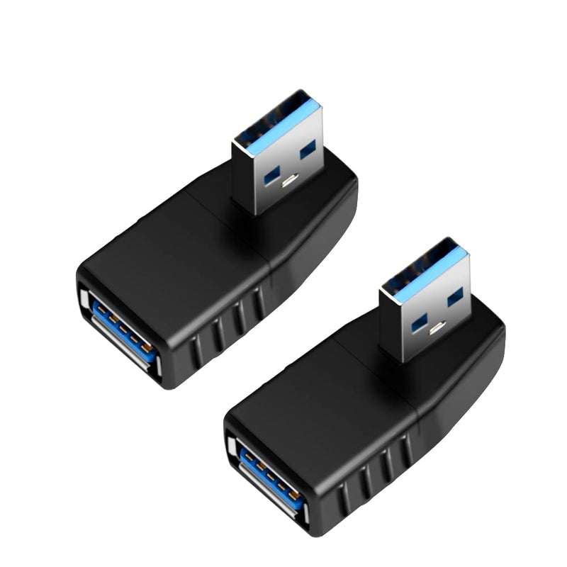 [Australia - AusPower] - USB 3.0 Adapter 90 Degree Male to Female Coupler Connector Plug Left Right Up Down Angle by Oxsubor (USB 3.0 Adapter Left 2PCS) 