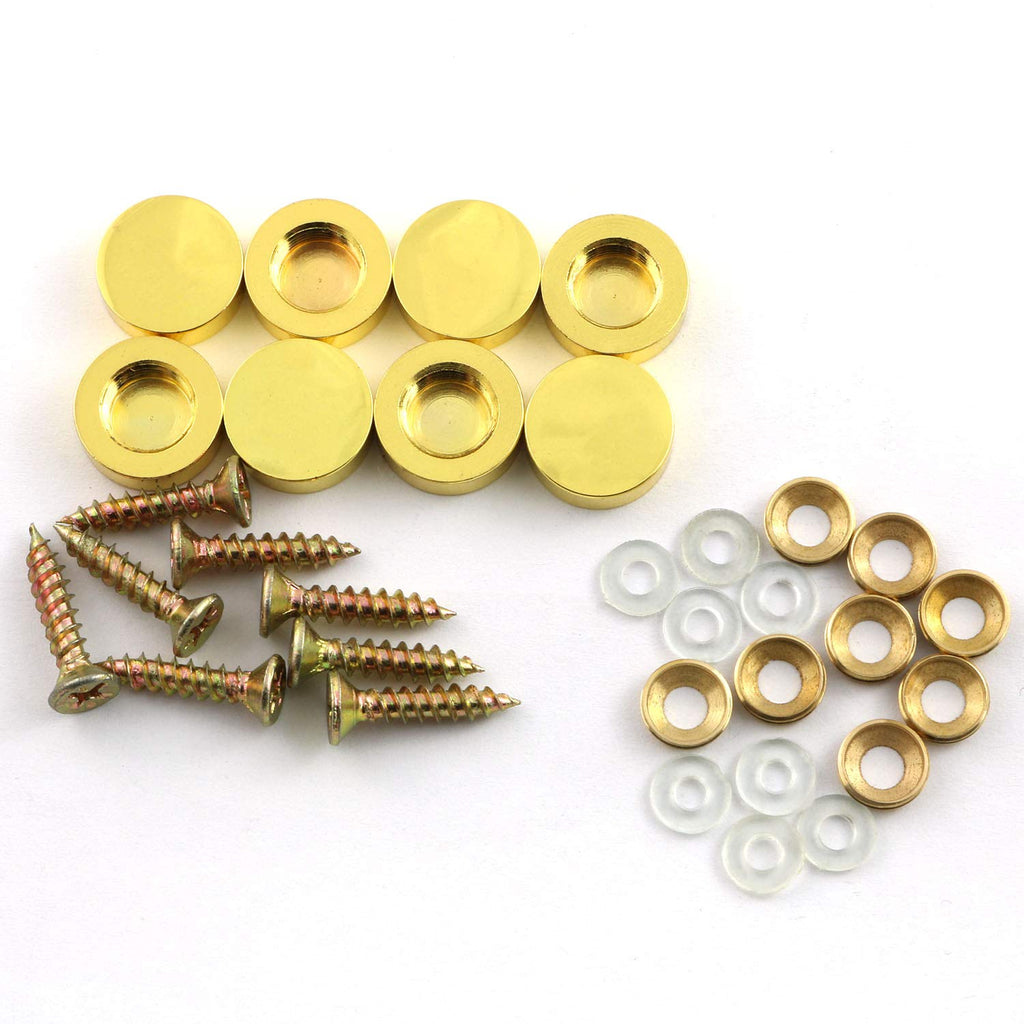 [Australia - AusPower] - 8-Pack 16mm Screw Fixed Mirror Nail for Home Improvement Household Glass Decorative Fittings Copper Caps Hardware Fastener Self-tapping Advertising Screw Gold Small-16mm 