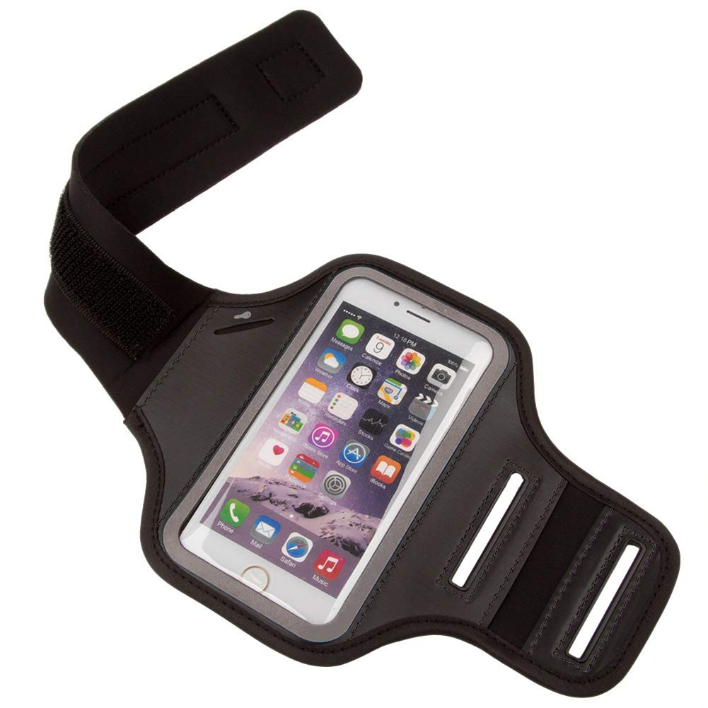 [Australia - AusPower] - FITRISING Water Resistant Cell Phone Running Armband for iPhone Xs Max, XR, 8 7 6s 6 Plus, Xs, X, 8 7 6s 6, Adjustable Elastic Band with Key Holder and Card Slot, for Walking, Hiking, Cycling Gray Medium 