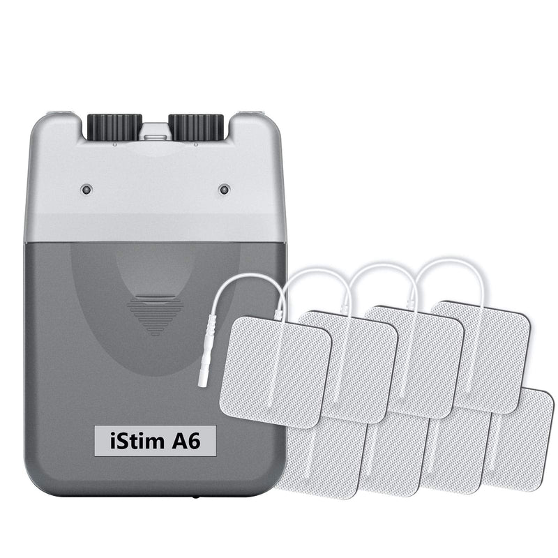 [Australia - AusPower] - iStim A6 Analog Rechargeable Dual Channel TENS Unit/TENS Device/TENS Machine - for Pain Relief/Pain Control and Management - 3 Modes and Easy to Use (Including Electrode Pads) 