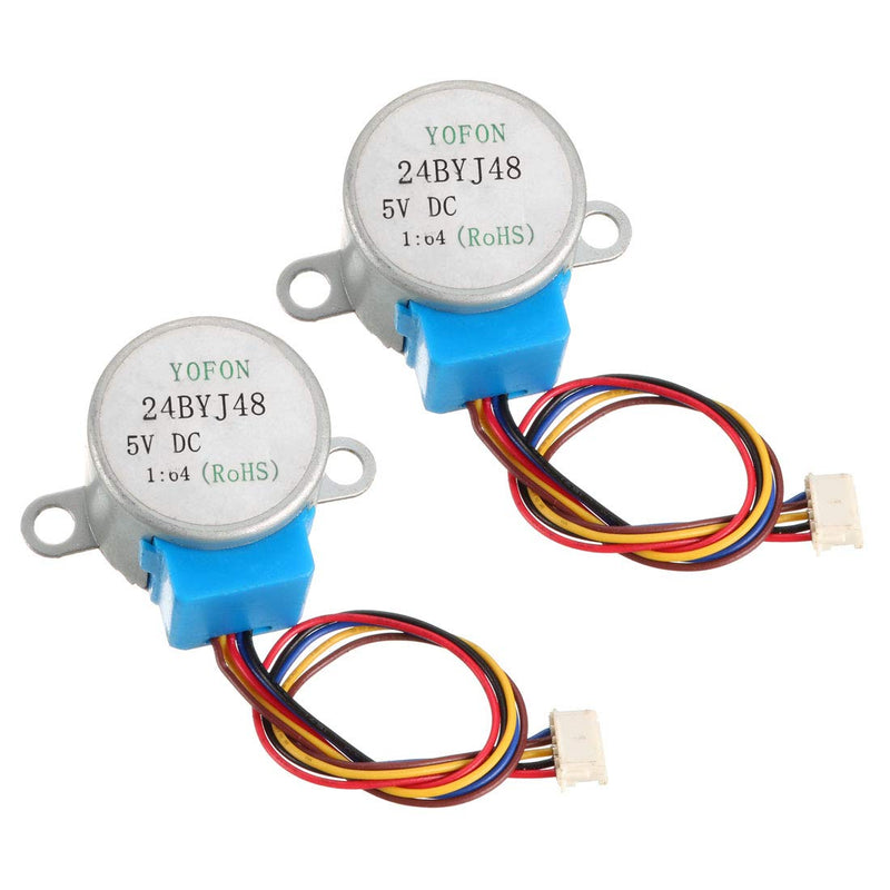 [Australia - AusPower] - uxcell 2PCS 24BYJ48 DC 5V Reduction Stepper Motor Micro Reducer Motor 4-Phase 5-Wire 1/64 Reduction Ratio 