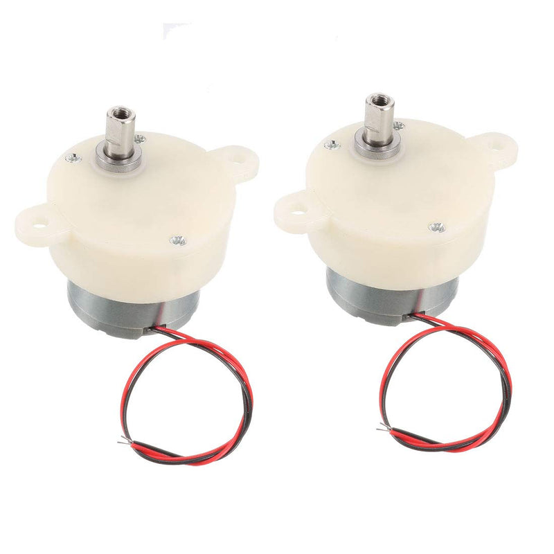 [Australia - AusPower] - uxcell 2PCS DC 6V 5RPM High Torque Rotary Speed Cylinder Shape Deceleration Reducing Motor, 2-Wire Connecting 