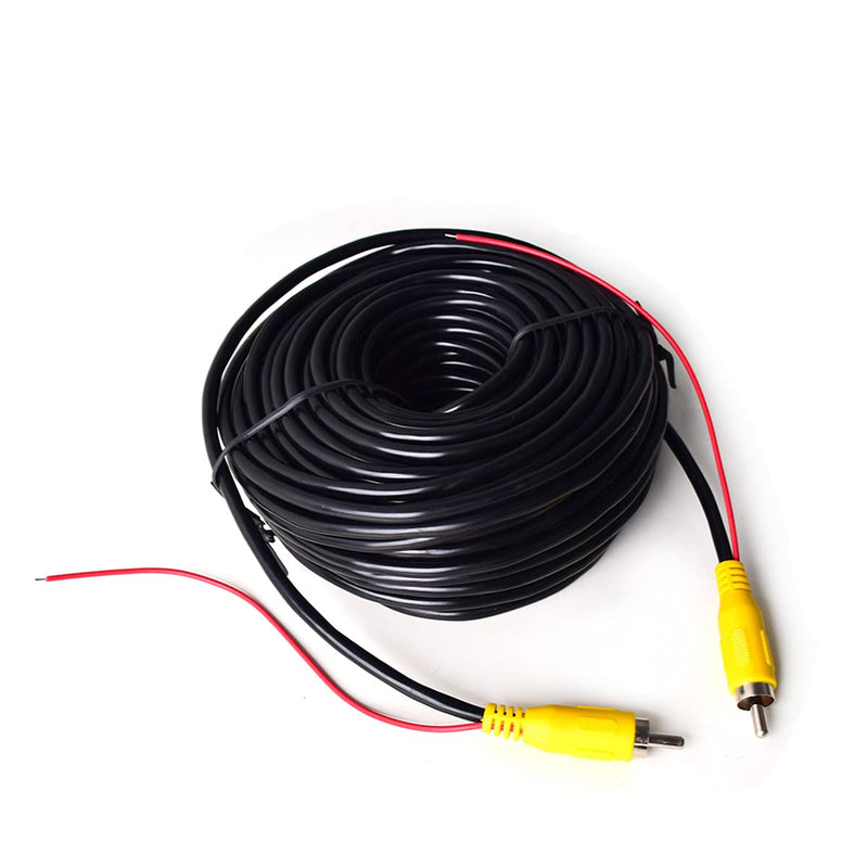 [Australia - AusPower] - 20M 65FT RCA Phono Video Extension Cable for Truck RV Trailer Car Backup Camera Monitor Rear View Parking System with Detection Wire Automatic Reverse Trigger 20m/65ft 