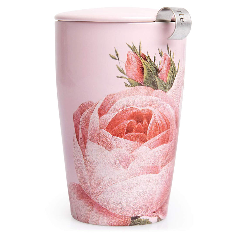 [Australia - AusPower] - Tea Forte Kati Cup Jardin, Ceramic Tea Infuser Cup with Infuser Basket and Lid for Steeping Loose Leaf Tea 