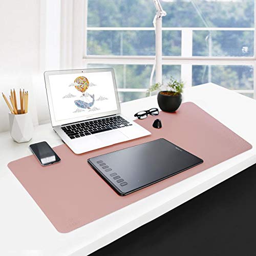 [Australia - AusPower] - GUBEE PU Leather Multifunctional Office Desk Pad Mat,Waterproof Non-Slip Anti-Dirty Mouse Pad Mat for Office and Home,Travel,Large Size 31.5x15.75x0.08inch (Pink) Pink 