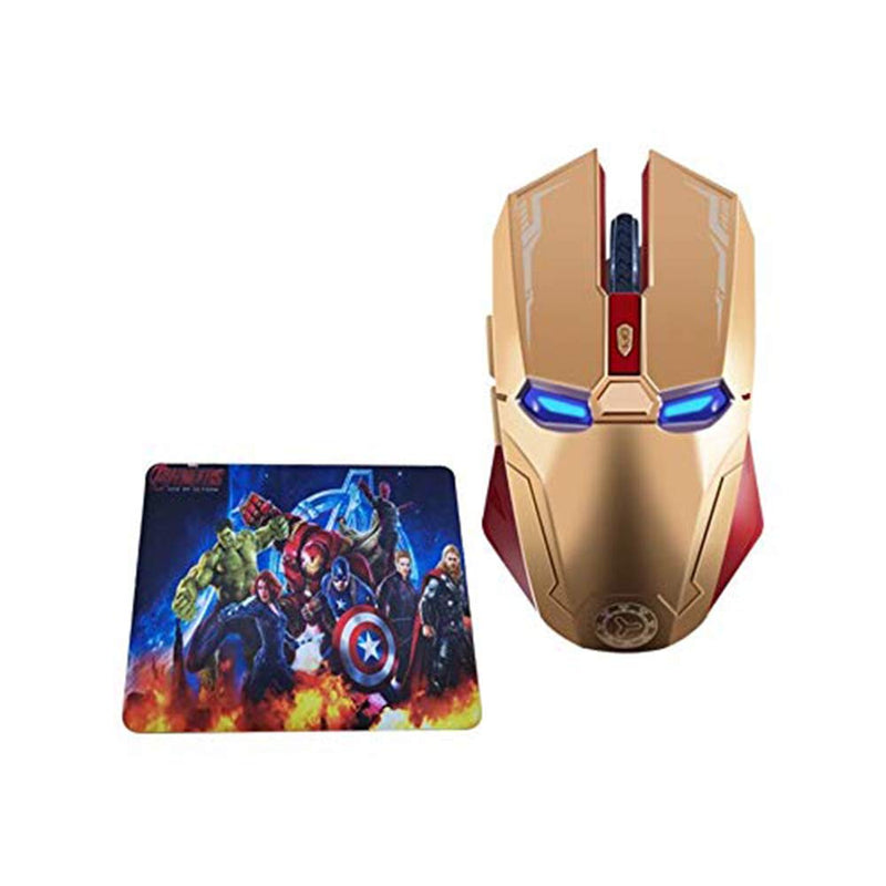 [Australia - AusPower] - 2.4 GHz Wireless Mouse, Six-Button Silent Wireless Computer Mice with 1200/1600/2400 Adjustable Portable USB Mouse for Desktop/Laptop/PC(Gold with Mouse Pad) gold with mouse pad 