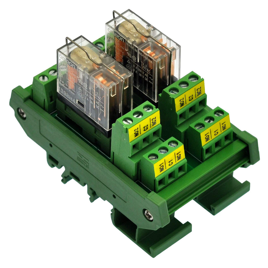 [Australia - AusPower] - DIN Rail Mount AC/DC Control DPDT 5Amp Pluggable Power Relay Interface Module (AC/DC 24V, 2 Relay) AC/DC 24V, 2 Relay 