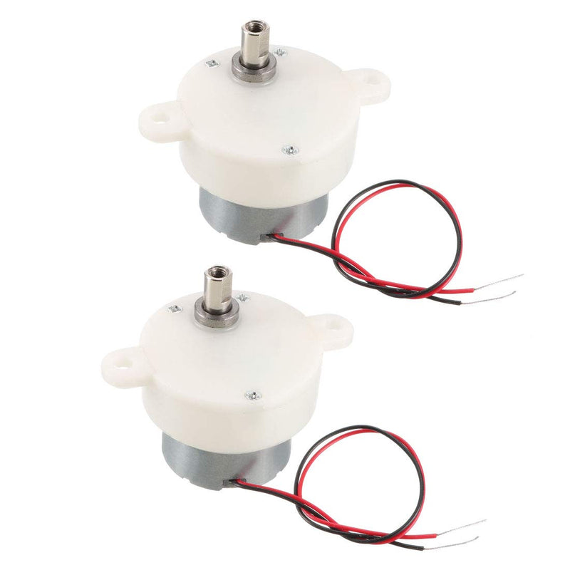 [Australia - AusPower] - uxcell 2PCS DC 6V 100 RPM High Torque Rotary Speed Cylinder Shape Deceleration Reducing Motor, 2-Wire Connecting 