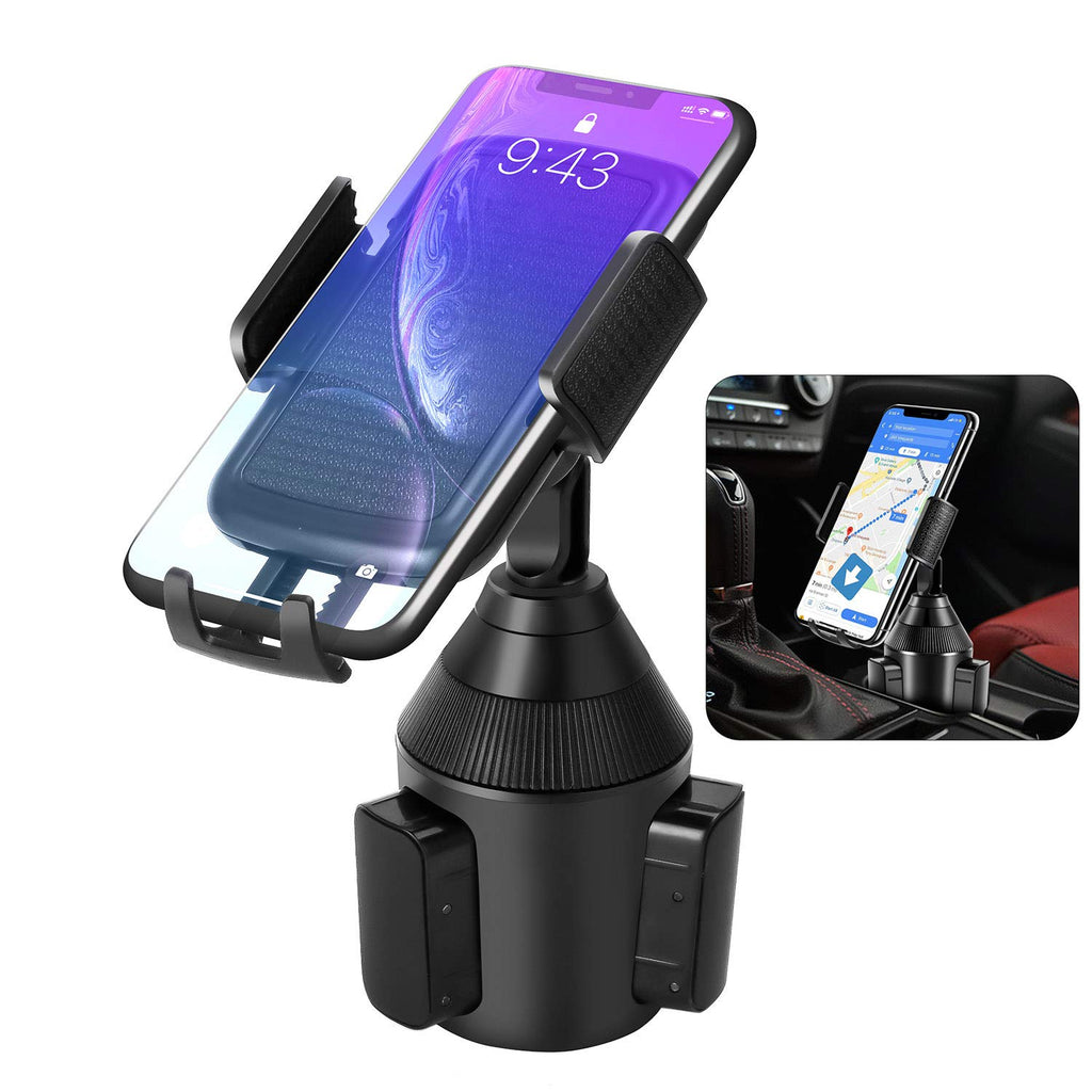 [Australia - AusPower] - Car Cup Holder Phone Mount Adjustable Cup Phone Holder for Car Phone Mount Automobile Cradle Compatible with iPhone 13 MAX/12 Pro/11 XS/XR/X/8,Samsung Galaxy,Note,Sony,LG All Smartphone black-short 