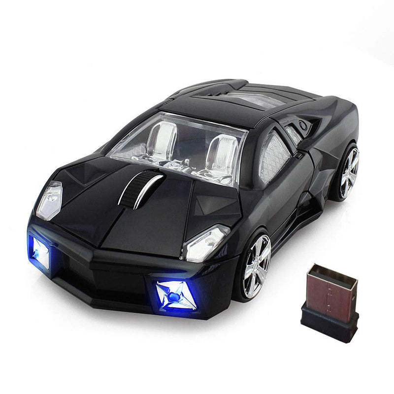 [Australia - AusPower] - jinfili 2.4GHz Sports Car Wireless Mouse Optical Cool 1600DPI 3D USB Wireless Gaming Mice for Pc Laptop Windows 10 Black 