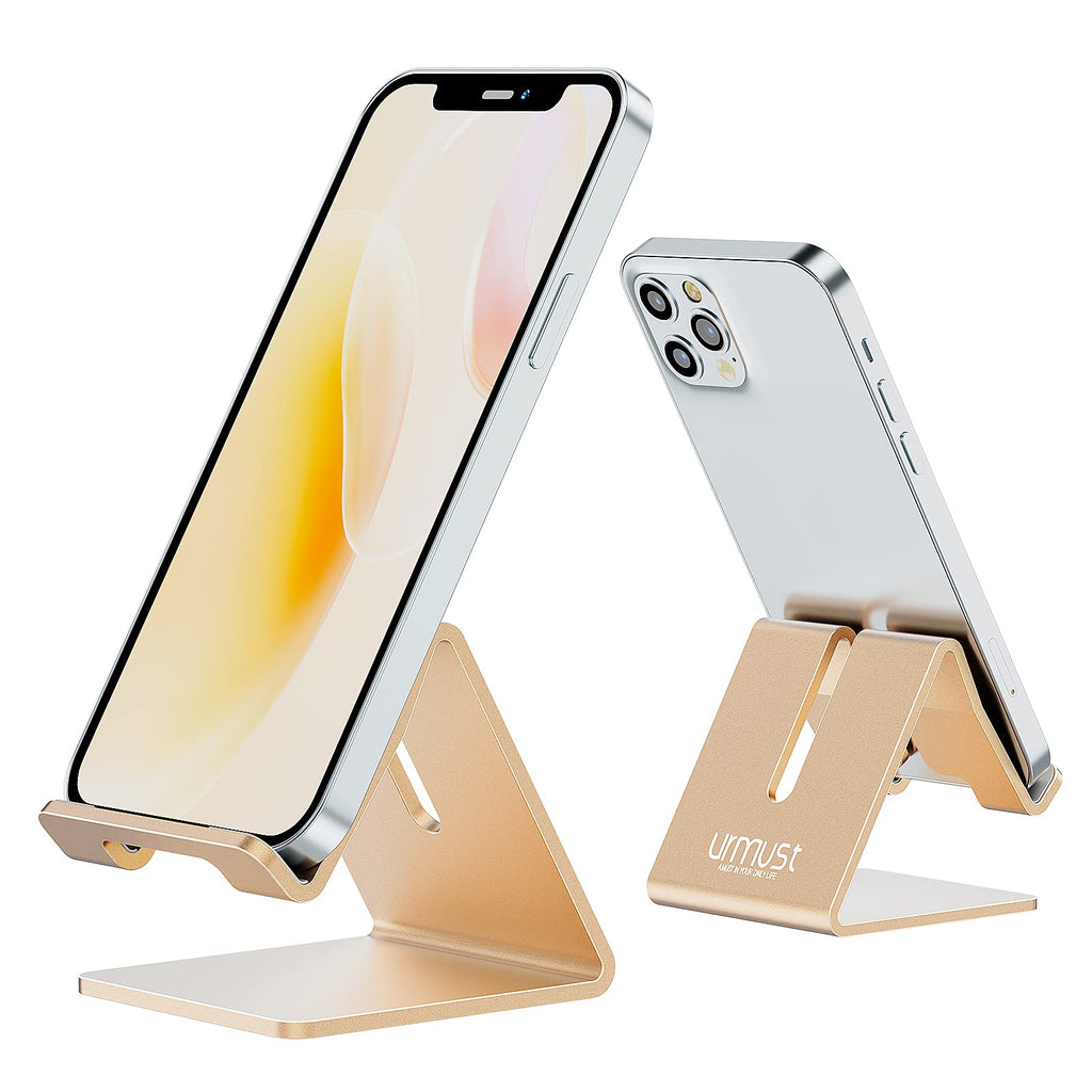 [Australia - AusPower] - Desk Cell Phone Stand Holder Aluminum Phone Dock Cradle for iPhone 13 12 11 Pro Xs Max Xr X 8 7 6 6s Plus 5 5s 5c, Office Decor Office Supplies Accessories Desk (Gold) F-Gold 