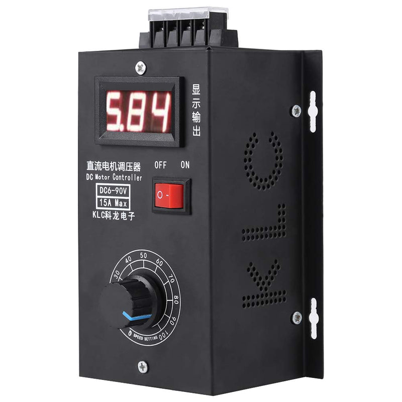 [Australia - AusPower] - Universal DC Motor Speed Controller, Pressure Regulating DC 6-90V 15A DC Motor Controller 0.01-1000W 16KHz PWM Variable Speed Control Generator Kit with Output Volt LED Display 