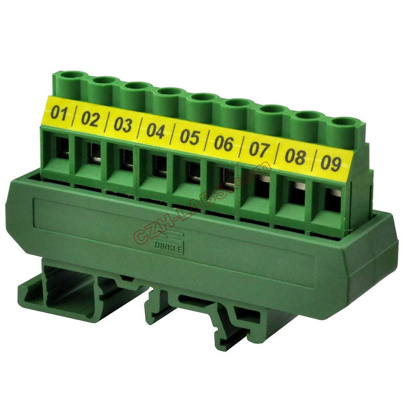 [Australia - AusPower] - Electronics-Salon Slim DIN Rail Mount 30A/300V 1x9 Position Screw Terminal Block Distribution Module. 