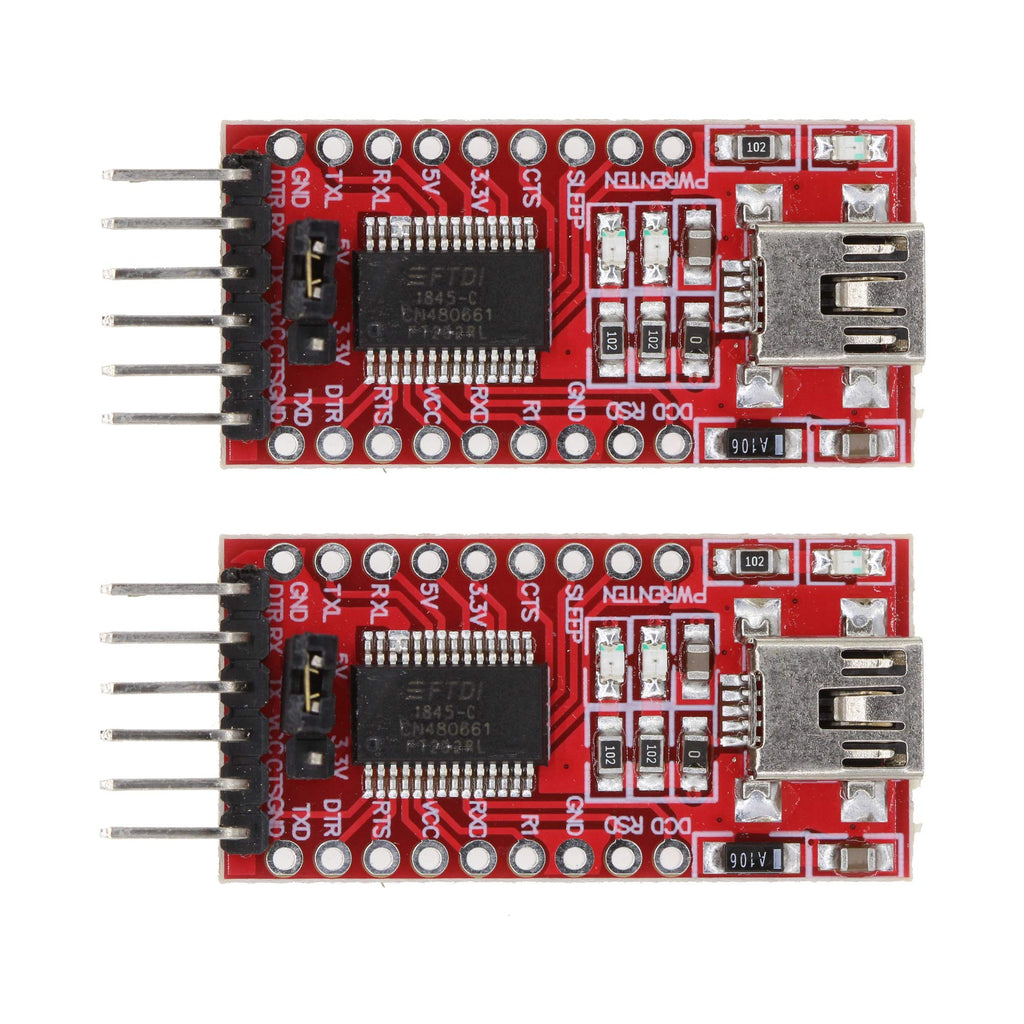 [Australia - AusPower] - 2 Pack FT232RL FTDI USB to TTL 3.3V 5.5V Serial Adapter Module Download Cable for Android Mini Port 2 Pack 