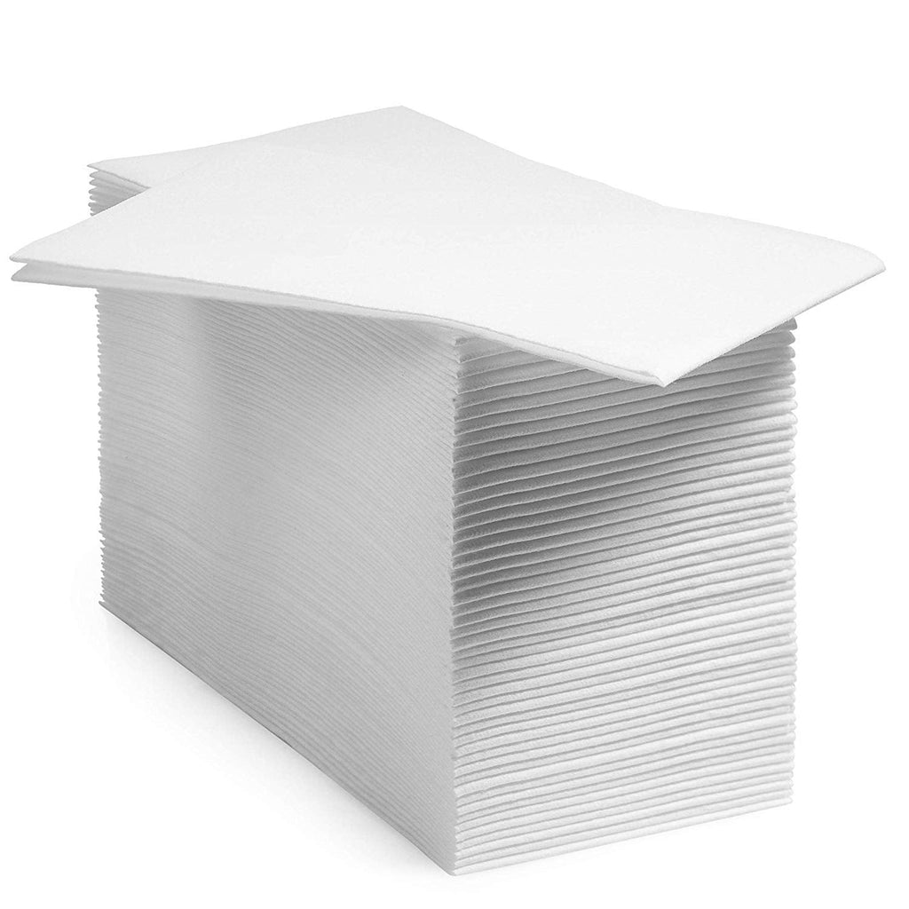 [Australia - AusPower] - JEBBLAS Guest Towels Disposable Cloth Like Paper Hand Napkins Soft, Absorbent, Paper Hand Towels for Kitchen, Bathroom, Parties, Weddings, Dinners or Events (White, 100 Pack) 