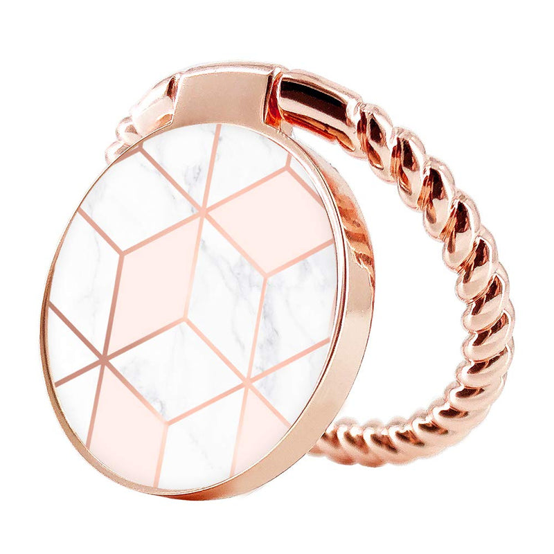 [Australia - AusPower] - Obbii Cell Phone Ring Holder Stand Rose Pink Gold White Marble 360° Rotation Finger Kickstand Grip Loop Mount for iPhone and Other Smartphones 
