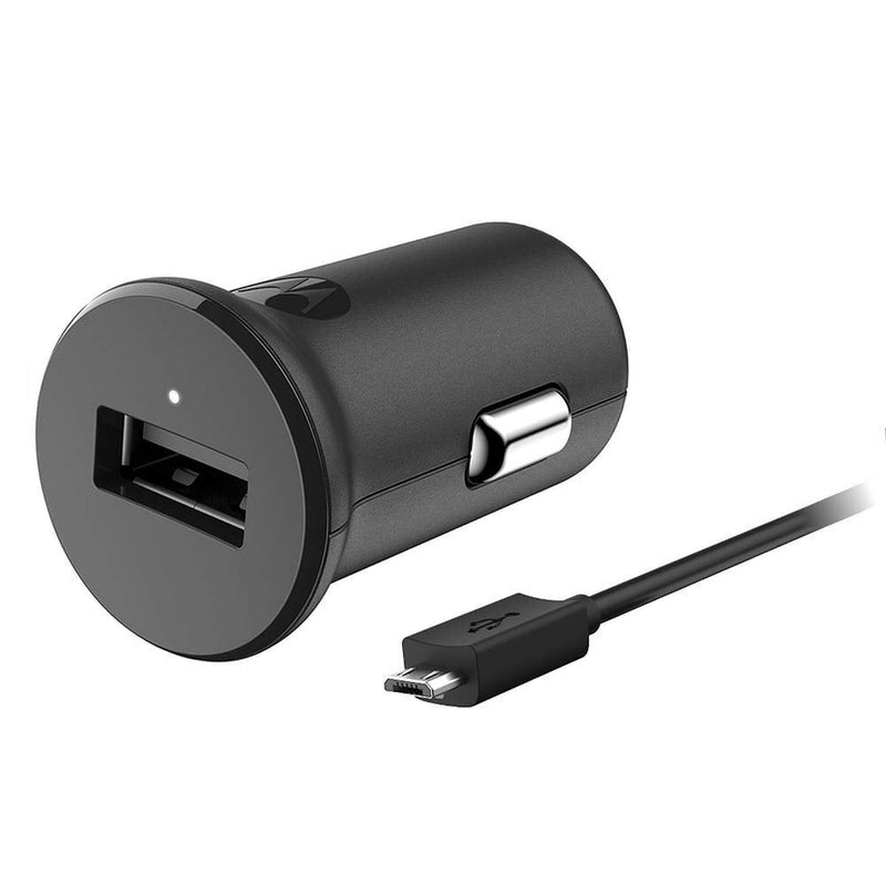 [Australia - AusPower] - Motorola TurboPower 18 QC3.0 Car Charger with 3.3 Foot Micro-USB Cable for Moto E5 Plus, E5 Supra, G5 Plus, G5S, G5S Plus, G6 Play, G6 Forge [NOT for G6 or G6 Plus] (Retail Box) 