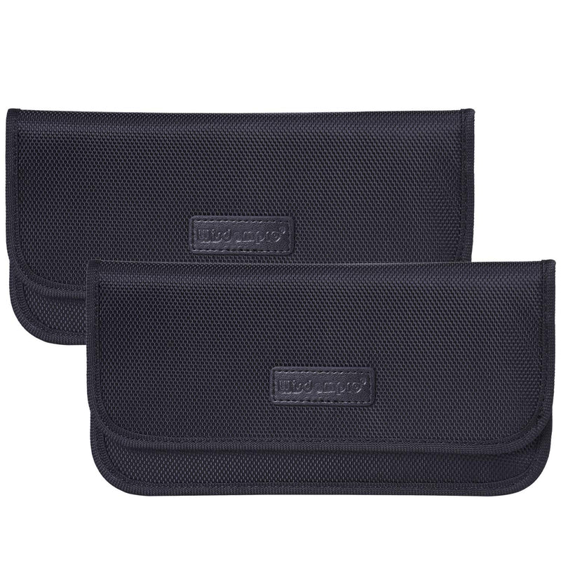 [Australia - AusPower] - Faraday Bag, Wisdompro 2 Pack RFID Signal Blocking Bag Shielding Cage Pouch Wallet Case for Cell Phone Privacy Protection and Car Key FOB, Anti-Spying Pouch, Anti-Tracking Case Blocker - Black 
