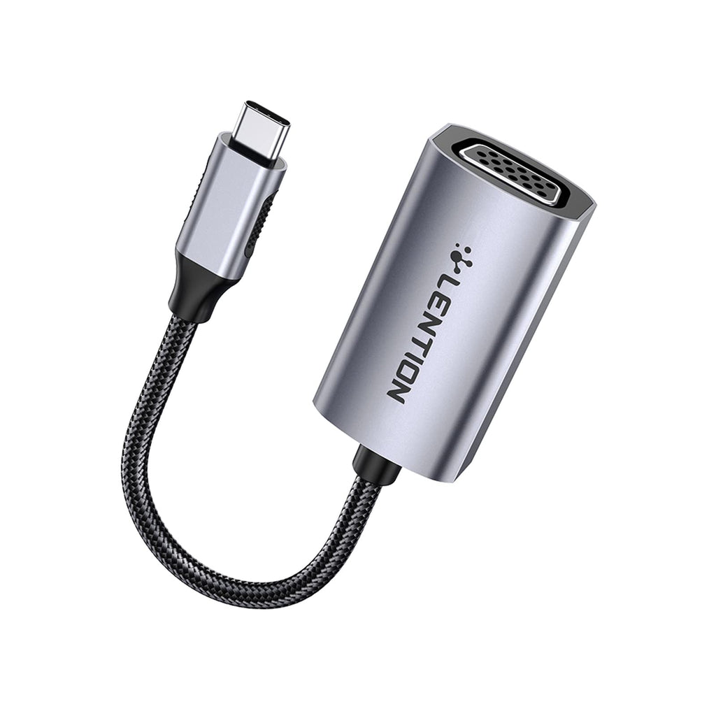 [Australia - AusPower] - LENTION USB C to VGA Adapter, Type C VGA Cable Converter for 2021-2016 MacBook Pro 13/15/16, New iPad/Surface/Mac Air, Samsung S21/S20/S10/Note 21/20, Stable Driver Certified (CB-CU606, Space Gray) 