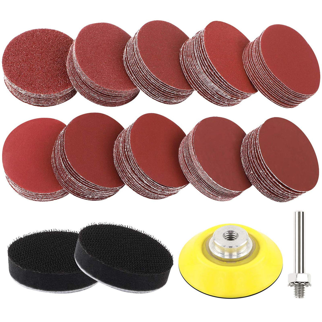[Australia - AusPower] - Coceca 180pcs 2 Inches Sanding Discs Pad Kit for Drill Sander, Drill Sanding Attachment Sandpapers with Backer Plate a Quarter Inch Shank 