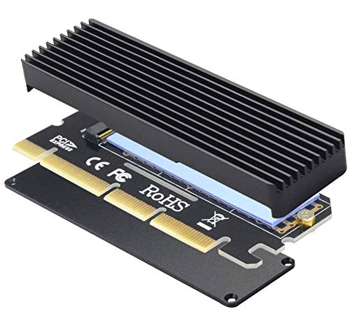 [Australia - AusPower] - GODSHARK NVME Adapter with Heat Sink, M.2 SSD Key M to PCI Express x4/x8/x16 Converter Expansion Card, Support 2230 2242 2260 2280, Compatible for Windows XP 7 8 10 