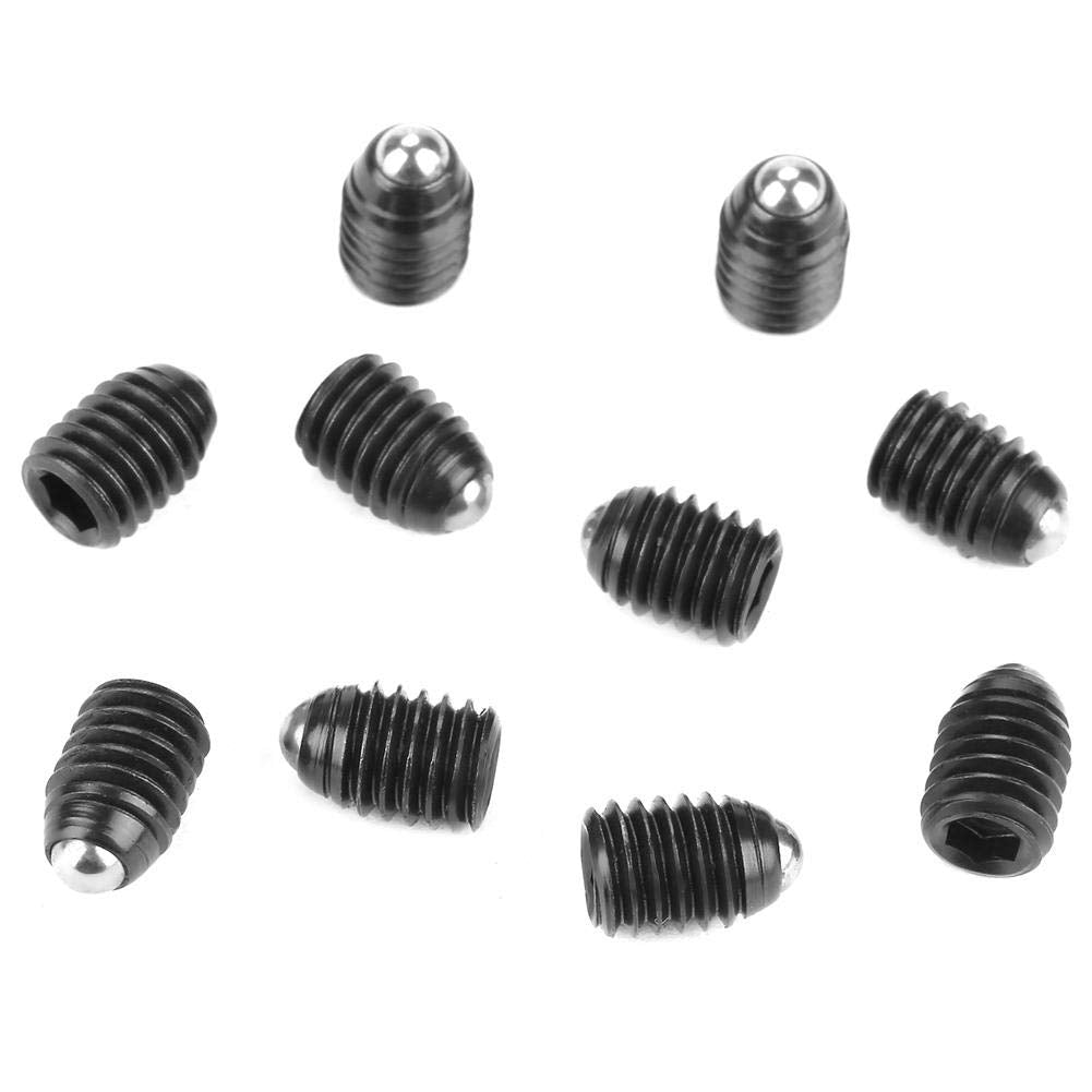 [Australia - AusPower] - Hilitand 10pcs Ball Plungers Set, M6 Screw Thread Hex Socket Spring Plunger Carbon Steel Ball Spring Plungers(M6X10) M6X10 