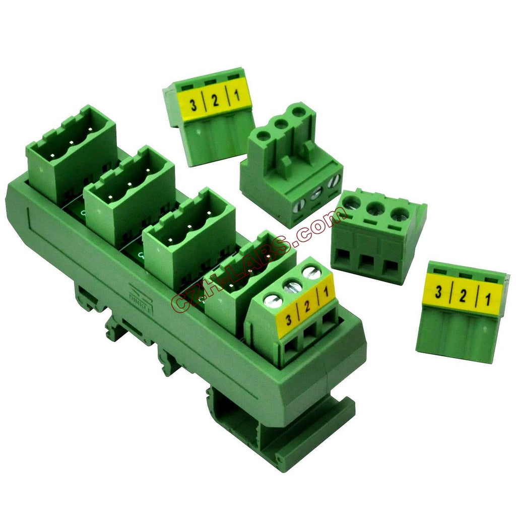 [Australia - AusPower] - Electronics-Salon Slim DIN Rail Mount 10A/300V 5x3 Position Pluggable Screw Terminal Block Distribution Module. 