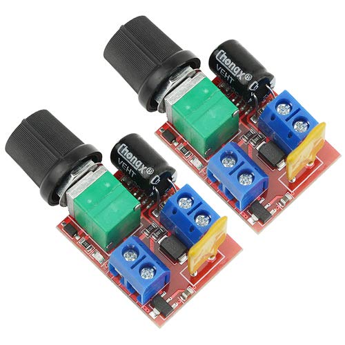 [Australia - AusPower] - XINGYHENG 2PCS DC Motor Governor 3V 6V 12V 24V 35V Adjustable Speed Controller Regulation Switch 5A Ultra small LED dimmer with Speed Control Knob 