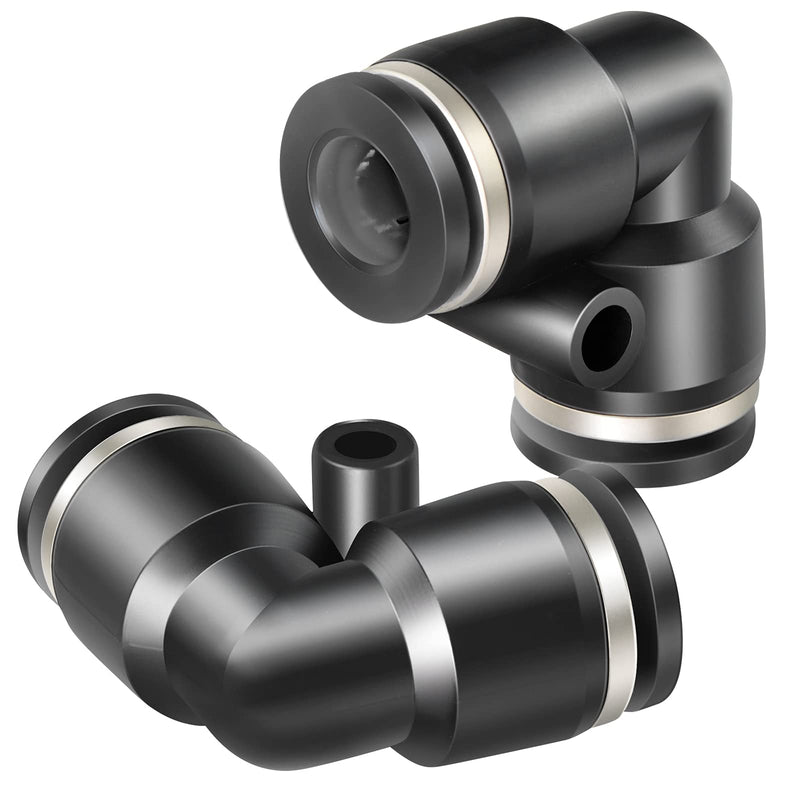 [Australia - AusPower] - TAILONZ PNEUMATIC Black Elbow 3/8 inch Tube OD Push to Connect Tube Fittings Push Lock PV-3/8 (Pack of 10) 3/8"OD 