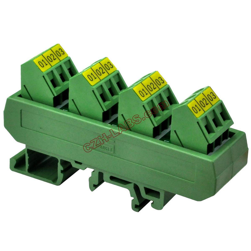 [Australia - AusPower] - Electronics-Salon Slim DIN Rail Mount 16A/300V 4x3 Position Screw Terminal Block Distribution Module. 