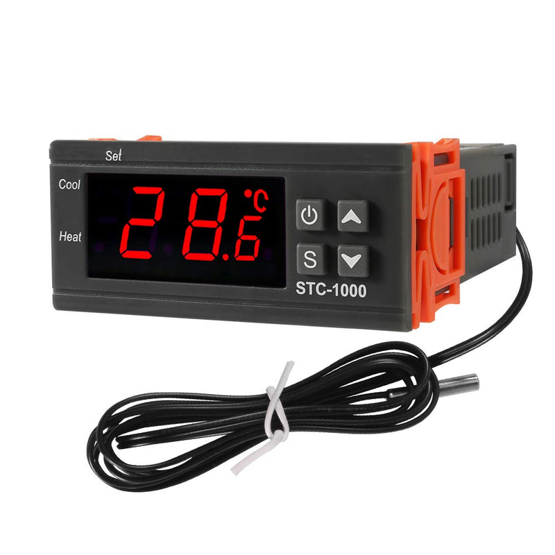 [Australia - AusPower] - Dorhea Digital LCD Temperature Controller 10A DC 24V Thermostat STC-1000 1m NTC Sensor Thermostat Regulator Heater Cooler 2 Relay Output(24V) 