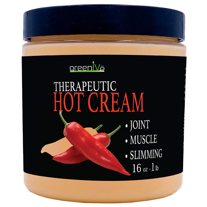 [Australia - AusPower] - GreenIVe - Hot Cream - Soothing Massage Lotion Cream - Hot & Cold Sensation (16 Ounce Jar) 1 Pound (Pack of 1) 
