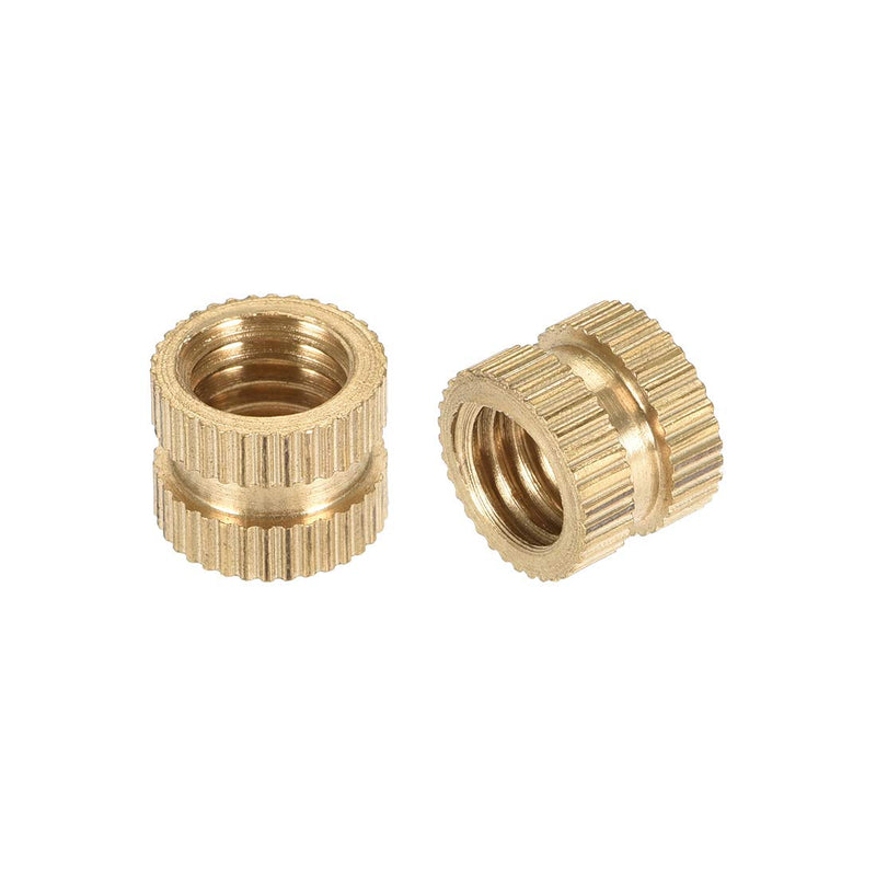 [Australia - AusPower] - uxcell Knurled Insert Nuts, M8 x 8mm(L) x 10mm(OD) Female Thread Brass Embedment Assortment Kit, 25 Pcs 