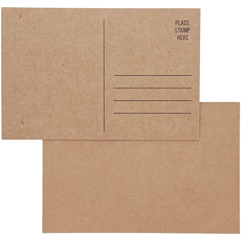 [Australia - AusPower] - 100 Pack Kraft Mailable Blank Postcards for Mailing, Wedding Invitations, Crafts (6x4 In)) 
