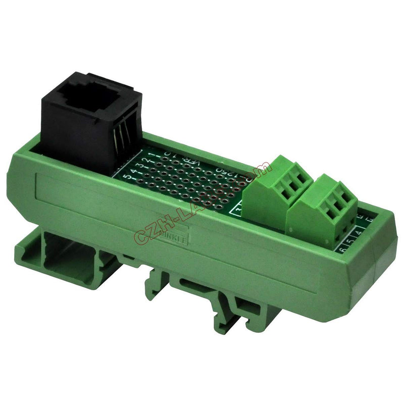 [Australia - AusPower] - Electronics-Salon Slim DIN Rail Mount RJ11/RJ12 6P6C Breakout Board Interface Module. 