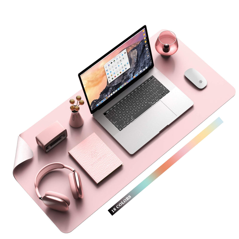 [Australia - AusPower] - Writing Desk Pad Protector, YSAGi Anti-Slip Thin Mousepad for Computers,Office Desk Accessories Laptop Waterproof Desk Protector for Office Decor and Home (Pink, 35.4" x 17") Pink 35.4" x 17" 