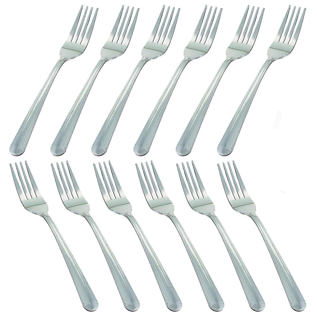 [Australia - AusPower] - MJIYA 12 PCS Dinner Forks Silverware Set, Dominion Heavy Duty Forks, Stainless Steel Salad Forks Multipurpose Use for Home, Kitchen or Restaurant (L (12PCS)) 