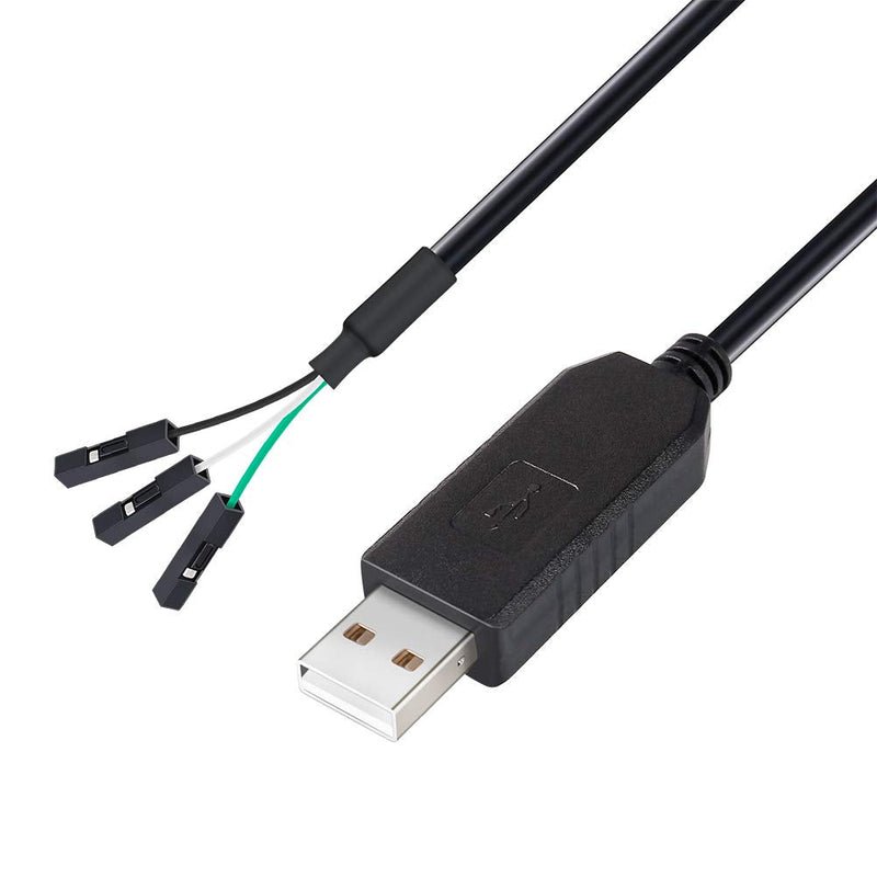 [Australia - AusPower] - DTECH FTDI USB to TTL Serial 3.3V Adapter Cable TX RX Signal 3 Pin 0.1 inch Pitch Female Socket FT232RL Chip Windows 11 10 8 7 Linux MAC OS (6ft, Black) 6ft/1.8m 