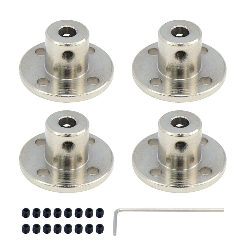 [Australia - AusPower] - Sydien 4Pcs 4mm Rigid Flange Shaft Coupling Motor Guide Shaft Coupler Connector 