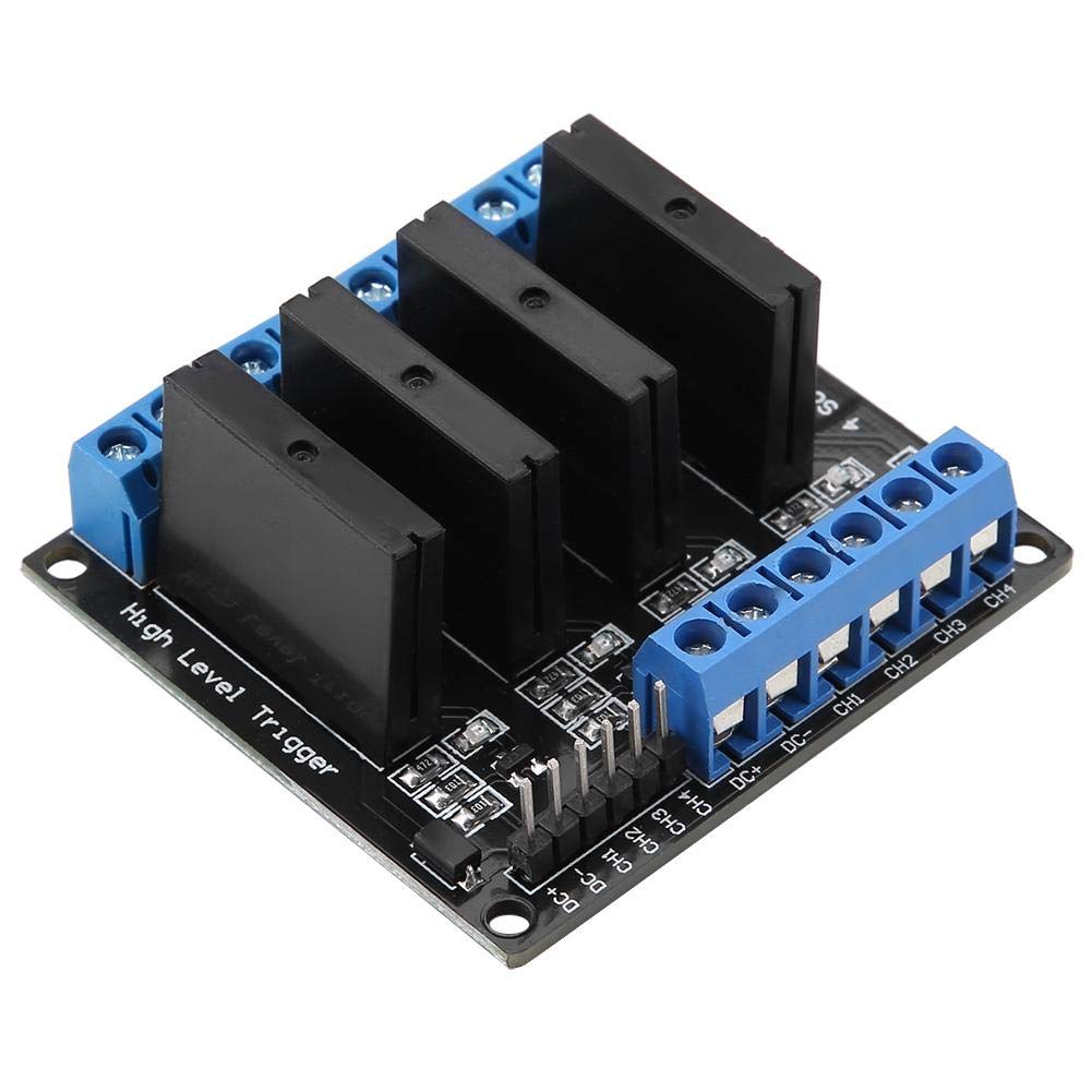 [Australia - AusPower] - Solid State Relay Module, 4 Channel Solid State Relay Module Board 5V DC-AC High Level Trigger with Fuse 2A 