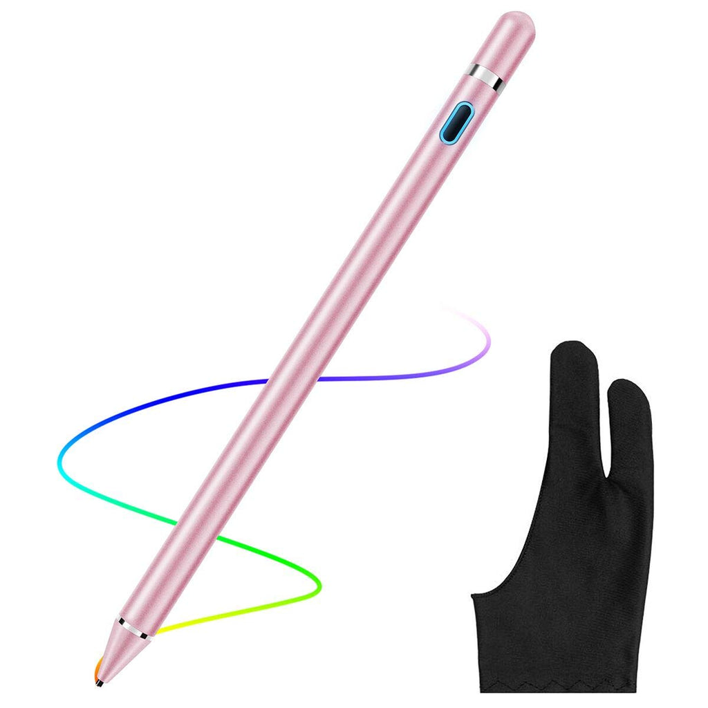 [Australia - AusPower] - AICase Stylus Pens for Touch Screens, 1.45mm High Precision and Sensitivity Point IPad Pencil Fine Point Active Smart Digital Pen for Tablet Work at iOS and Android Touch Screen (Rose Gold Pink) Rose gold 