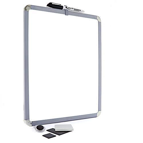 [Australia - AusPower] - 11” X 14” Magnetic Whiteboard with Marker and 2 Magnets Metallic Frame Mount Horizontally or Vertically Helps You to get Organised Perfect for Home or Office (Pack of 2) by - Emraw 