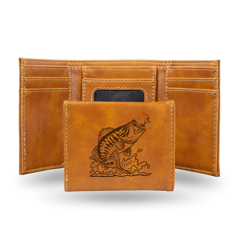 [Australia - AusPower] - Rico Industries Laser Engraved Trifold Wallet Bass One Size Multi 