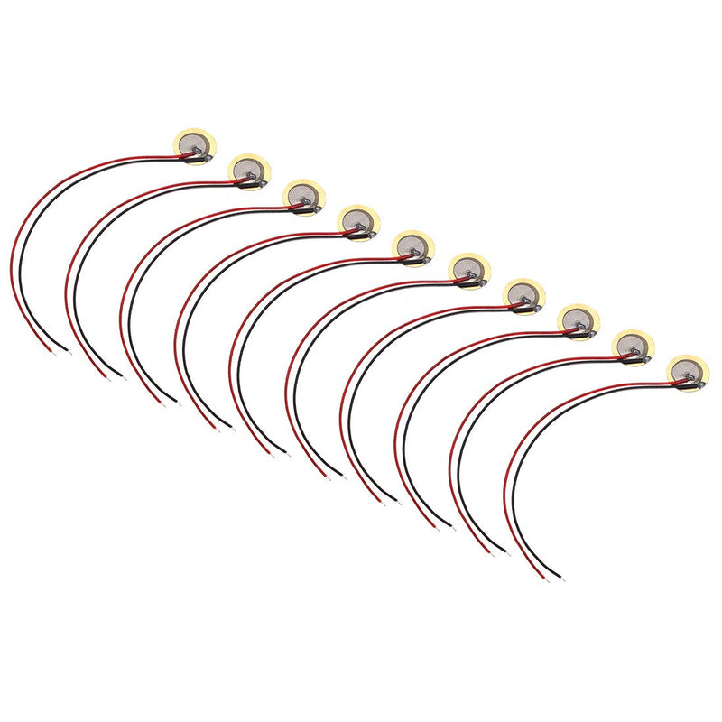 [Australia - AusPower] - uxcell 10 Pcs Piezo Discs 12mm Acoustic Pickup Transducer Ceramic Leads Trigger Buzzer Drum Guitar 