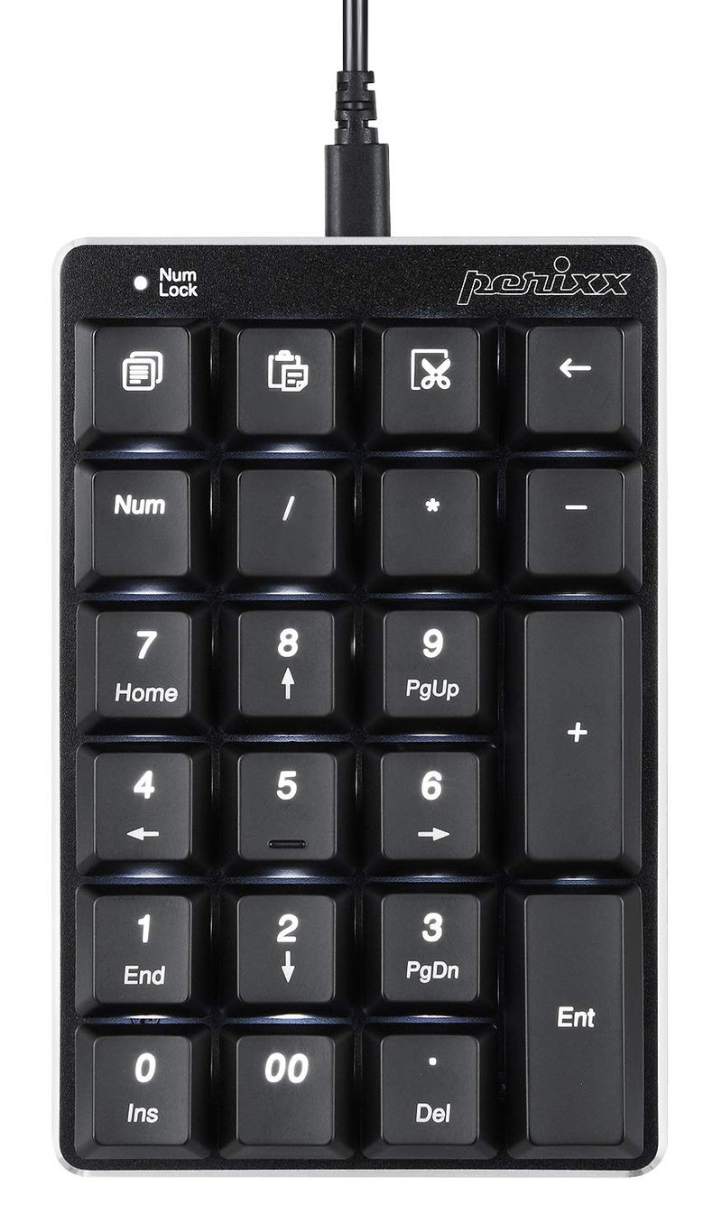 [Australia - AusPower] - Perixx PERIPAD-303B, Backlit Mechanical Numeric Keypad - USB - Office Shortcut Keys - Full Size 22 Keys - Kailh Brown Switch Keys 