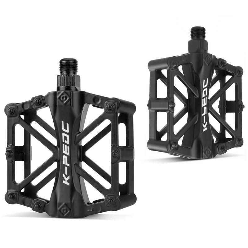 [Australia - AusPower] - GPMTER Bike Pedals 9/16 for MTB, Mountain Road Bicycle Flat Pedal, with 16 Anti-Skid Pins -Universal Lightweight Aluminum Alloy Platform Pedal for Travel Cycle-Cross Bikes etc 