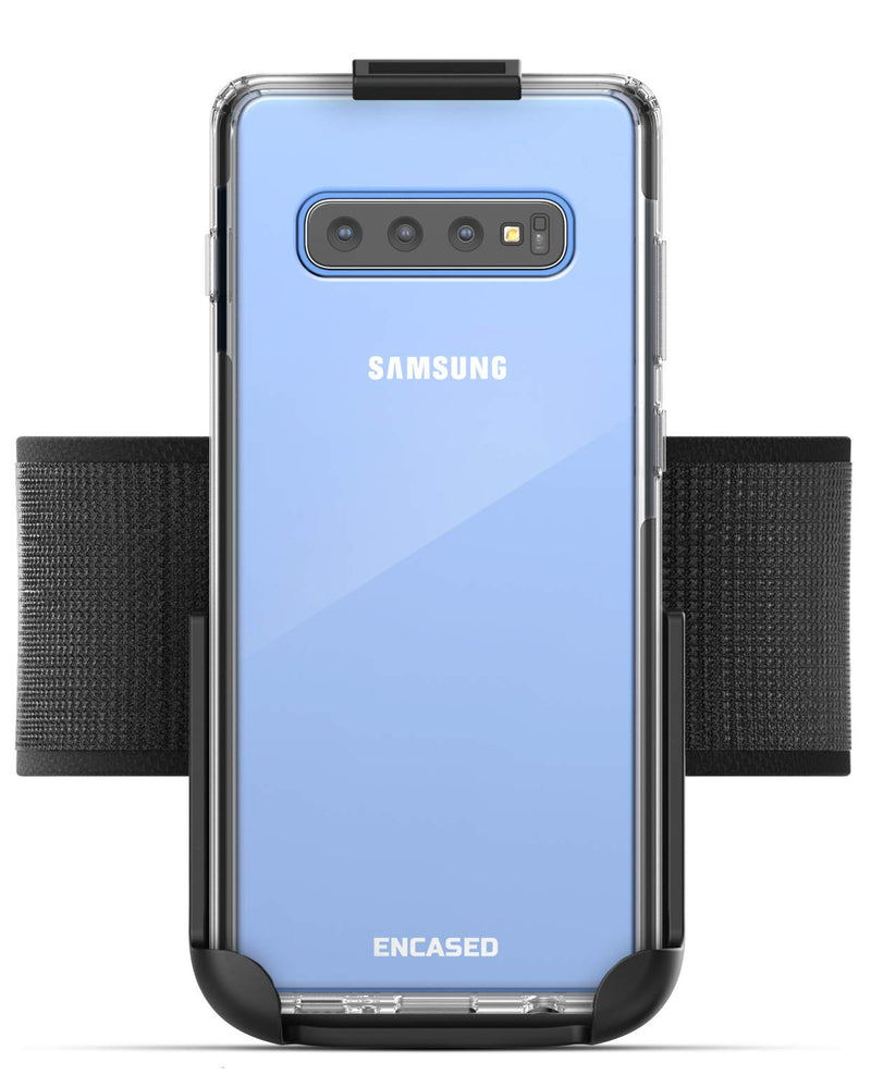 [Australia - AusPower] - Encased Galaxy S10 Plus Armband for Running, Gym Workouts & Exercise - Fully Adjustable Arm Strap Holder with Clear Phone Case (Samsung S10+) (Sweat and Water Resistant Band) 