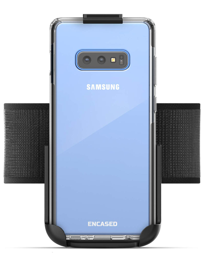 [Australia - AusPower] - Encased Galaxy S10e Armband for Running, Gym Workouts & Exercise - Fully Adjustable Arm Strap Holder with Clear Phone Case (Samsung S10e) (Sweat and Water Resistant Band) 