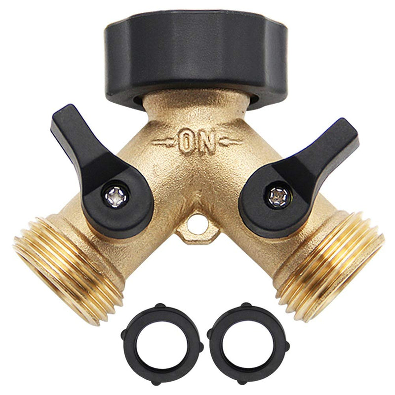 [Australia - AusPower] - Twinkle Star Garden Hose Splitter 2 Way, Y Connector Brass Garden Hose Adapter 