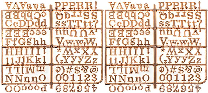 [Australia - AusPower] - Felt Board Letters & Numbers, 246ct Rose Gold – Extra Lowercase, Uppercase 3⁄4” Plastic Metallic Alphabet Decorations Set with Symbols for Memo, Message, Menu, Greeting, Story Board (Rosegold) Rosegold 